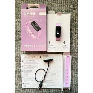 Fitbit Inspire 3 Fitness Tracker Lilac Bliss/Black 2 Bands - New-Open Box